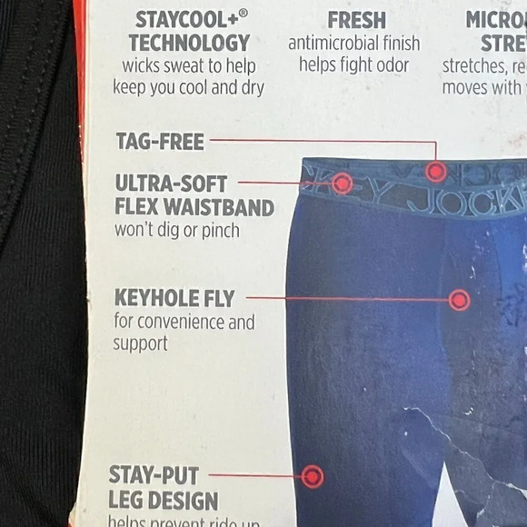 Men's ActiveMicro Midway Boxer Briefs Underwear Black in SIZE LARGE - 3 PAIRS - Picture 5 of 9